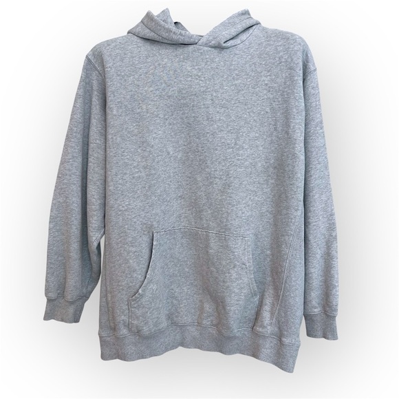 Aerie Oversized pullover hoodie, grey, cotton, back graphic, size M - Picture 3 of 13